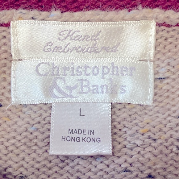 Christopher & Banks Hand Embroidered Bird Cardigan Sweater Large Y2K - Picture 12 of 15